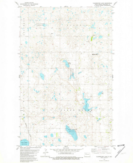 1981 Clearwater Lake, ND - North Dakota - USGS Topographic Map