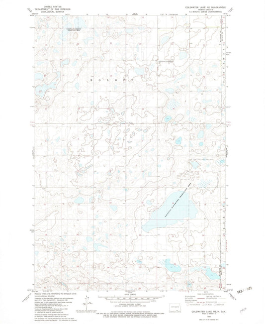 1982 Coldwater Lake, ND - North Dakota - USGS Topographic Map