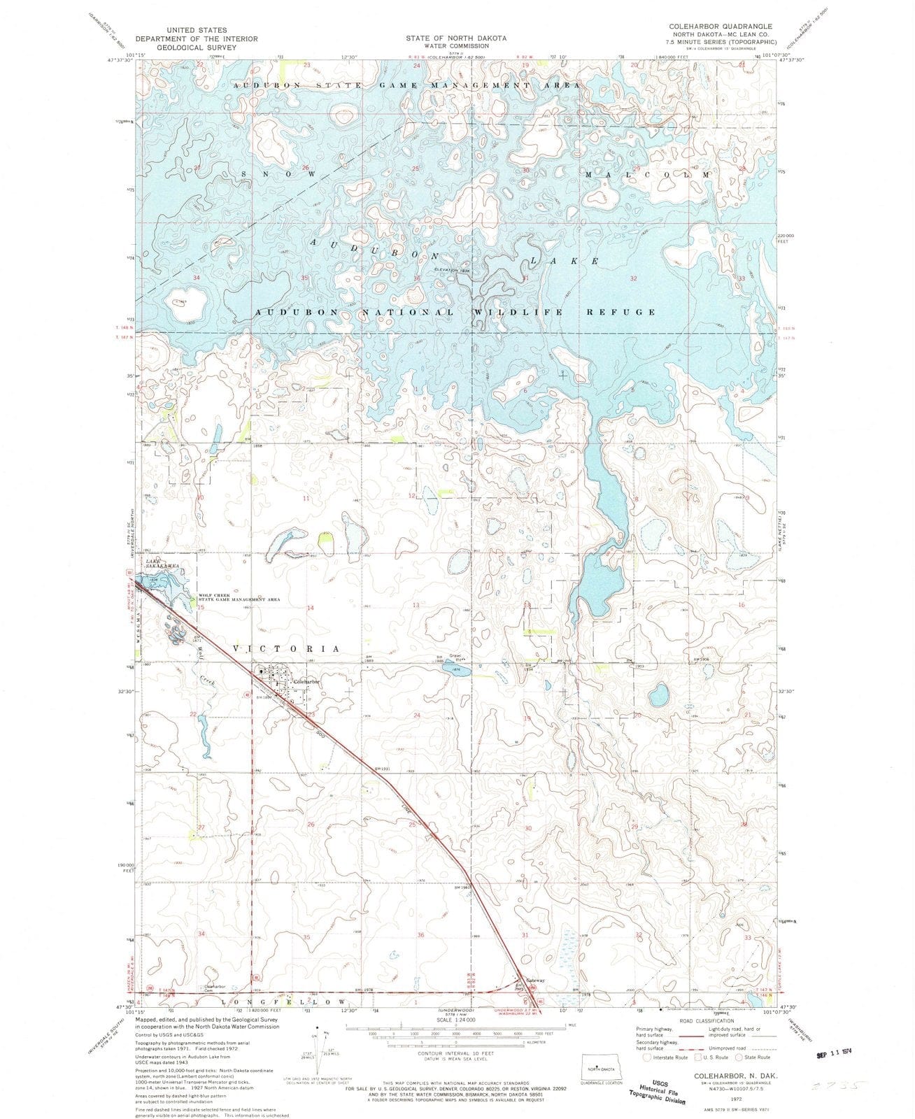 1972 Coleharbor, ND - North Dakota - USGS Topographic Map