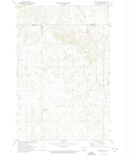 1972 Crown Butte, ND - North Dakota - USGS Topographic Map v2