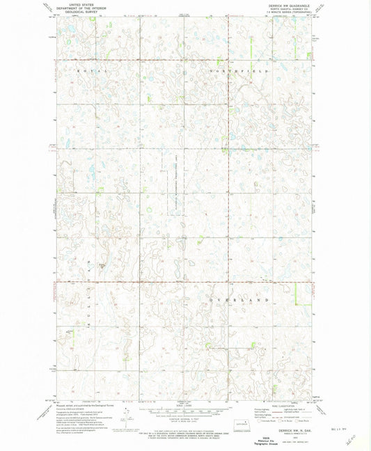 1972 Derrick, ND - North Dakota - USGS Topographic Map