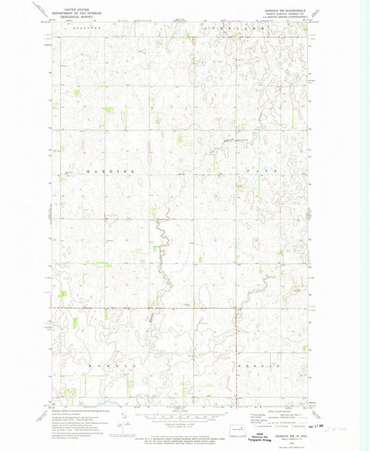 1972 Derrick, ND - North Dakota - USGS Topographic Map v3