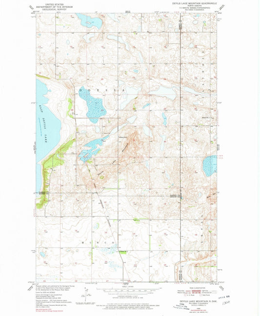 1950 Devils Lake Mountain, ND - North Dakota - USGS Topographic Map