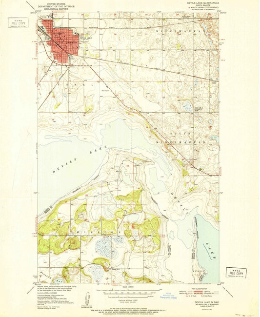 1951 Devils Lake, ND - North Dakota - USGS Topographic Map