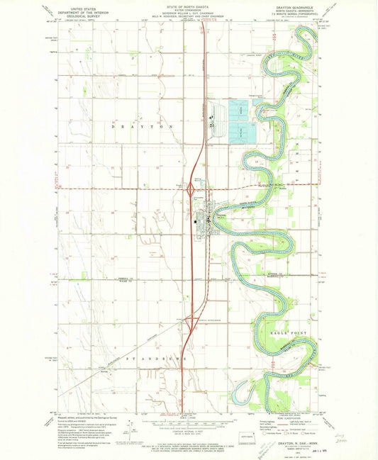 1971 Drayton, ND - North Dakota - USGS Topographic Map