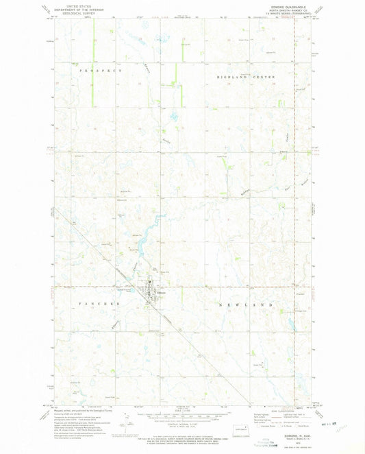 1972 Edmore, ND - North Dakota - USGS Topographic Map