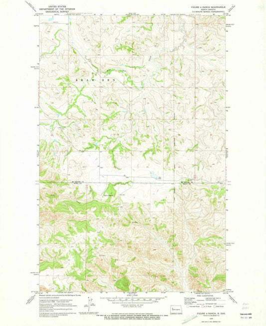 1970 Figure 4 Ranch, ND - North Dakota - USGS Topographic Map