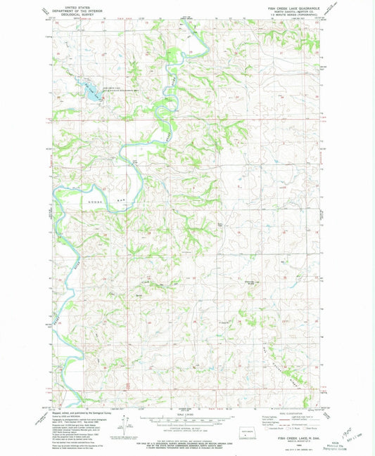 1980 Fish Creek Lake, ND - North Dakota - USGS Topographic Map