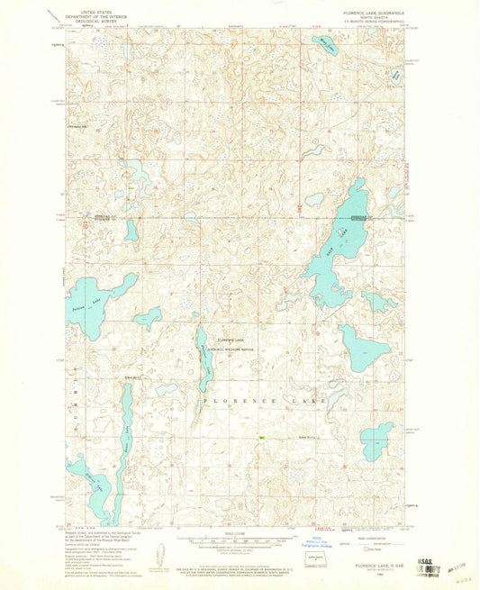 1960 Florence Lake, ND - North Dakota - USGS Topographic Map