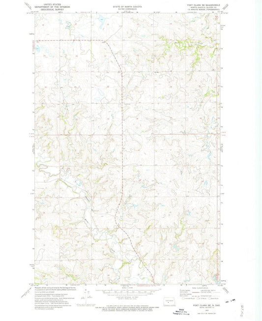 1972 Fort Clark, ND - North Dakota - USGS Topographic Map