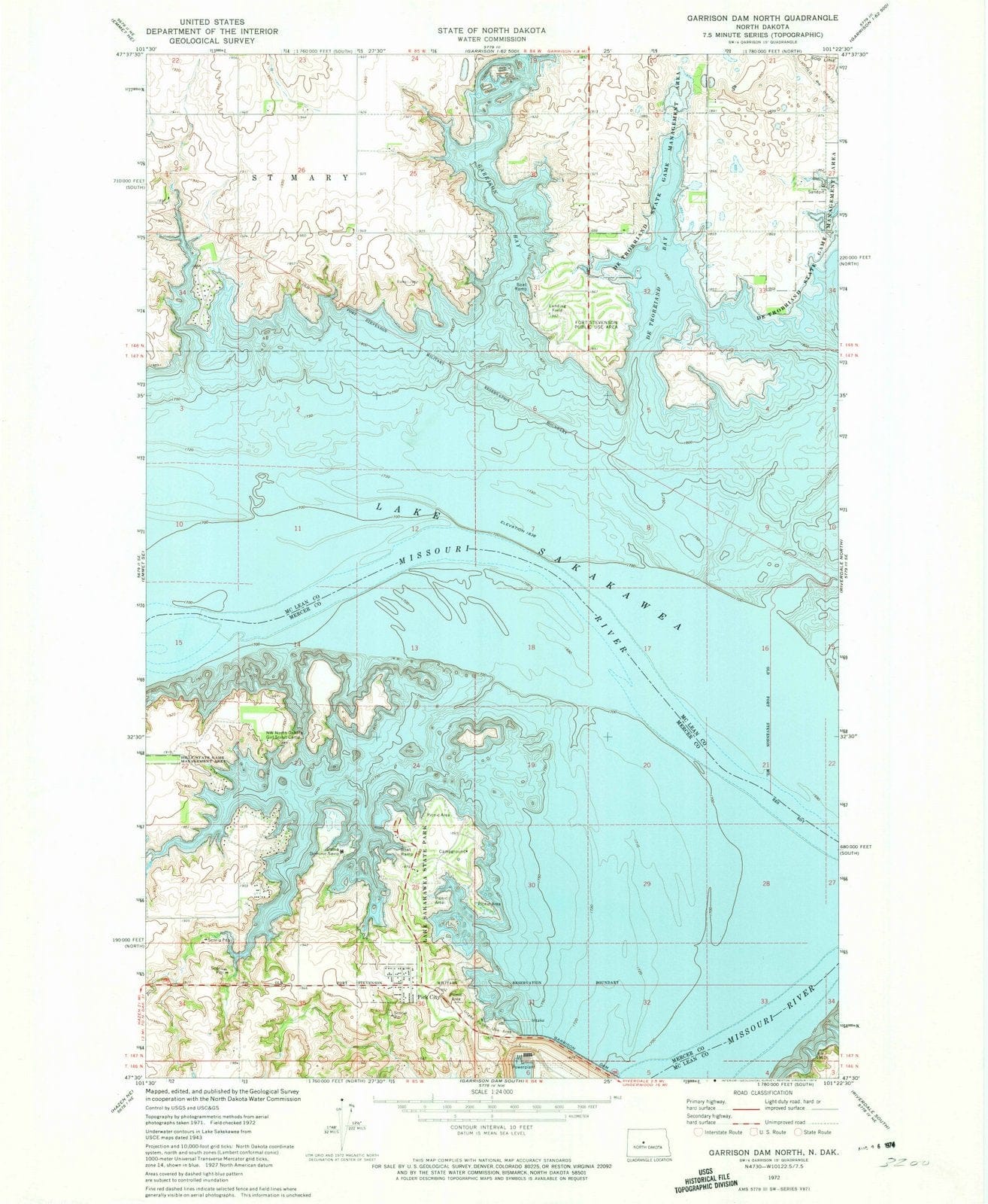 1972 Garrisonam North, ND - North Dakota - USGS Topographic Map