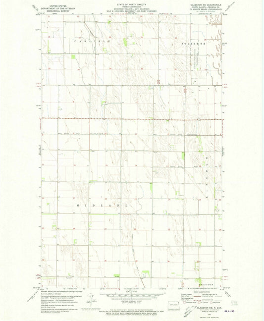 1971 Glasston, ND - North Dakota - USGS Topographic Map