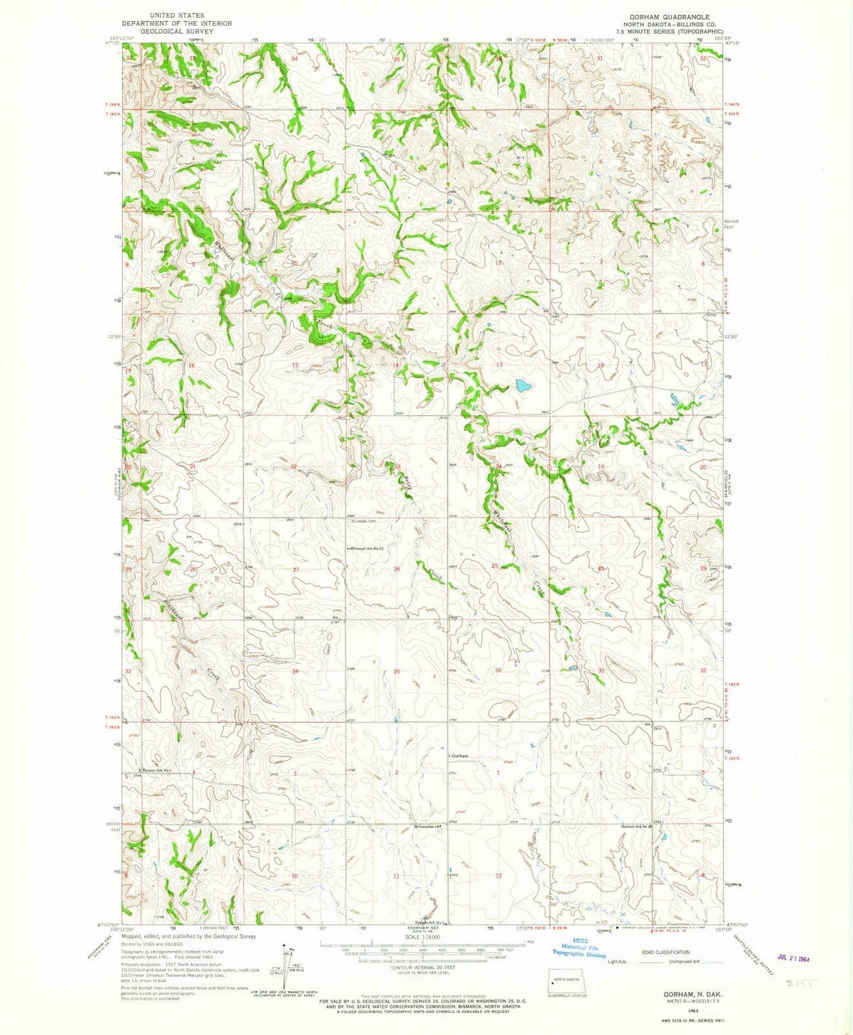 1963 Gorham, ND - North Dakota - USGS Topographic Map v4