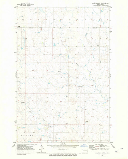 1970 Hailstone Butte, ND - North Dakota - USGS Topographic Map