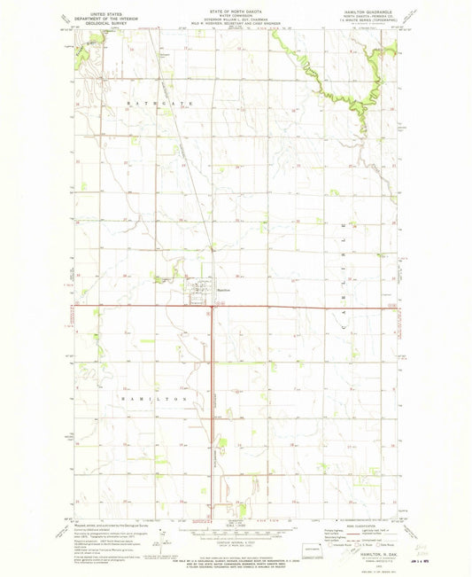 1971 Hamilton, ND - North Dakota - USGS Topographic Map