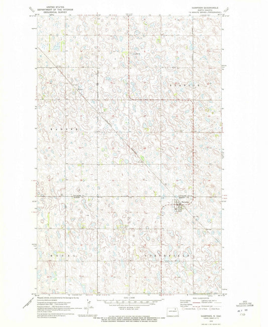 1970 Hampden, ND - North Dakota - USGS Topographic Map