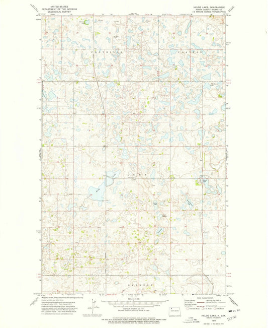 1974 Helde Lake, ND - North Dakota - USGS Topographic Map