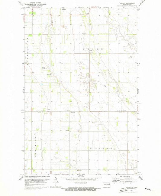1971 Holmes, ND - North Dakota - USGS Topographic Map