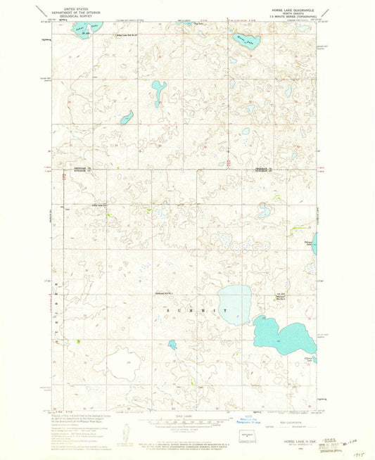 1960 Horse Lake, ND - North Dakota - USGS Topographic Map