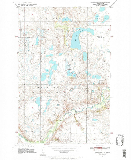 1951 Horseshoe Lake, ND - North Dakota - USGS Topographic Map