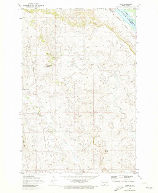 1971 Huff, ND - North Dakota - USGS Topographic Map v2