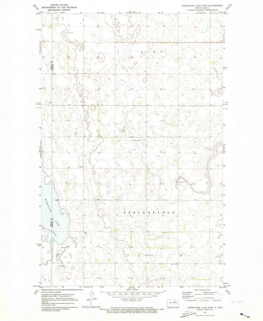 1971 Hurricane Lake East, ND - North Dakota - USGS Topographic Map