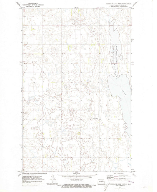 1971 Hurricane Lake West, ND - North Dakota - USGS Topographic Map