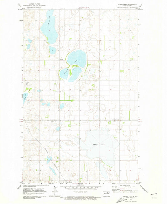 1971 Island Lake, ND - North Dakota - USGS Topographic Map