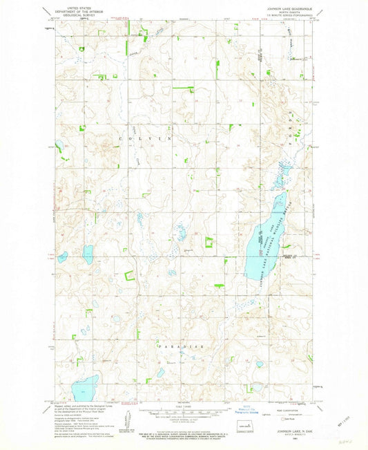 1961 Johnson Lake, ND - North Dakota - USGS Topographic Map
