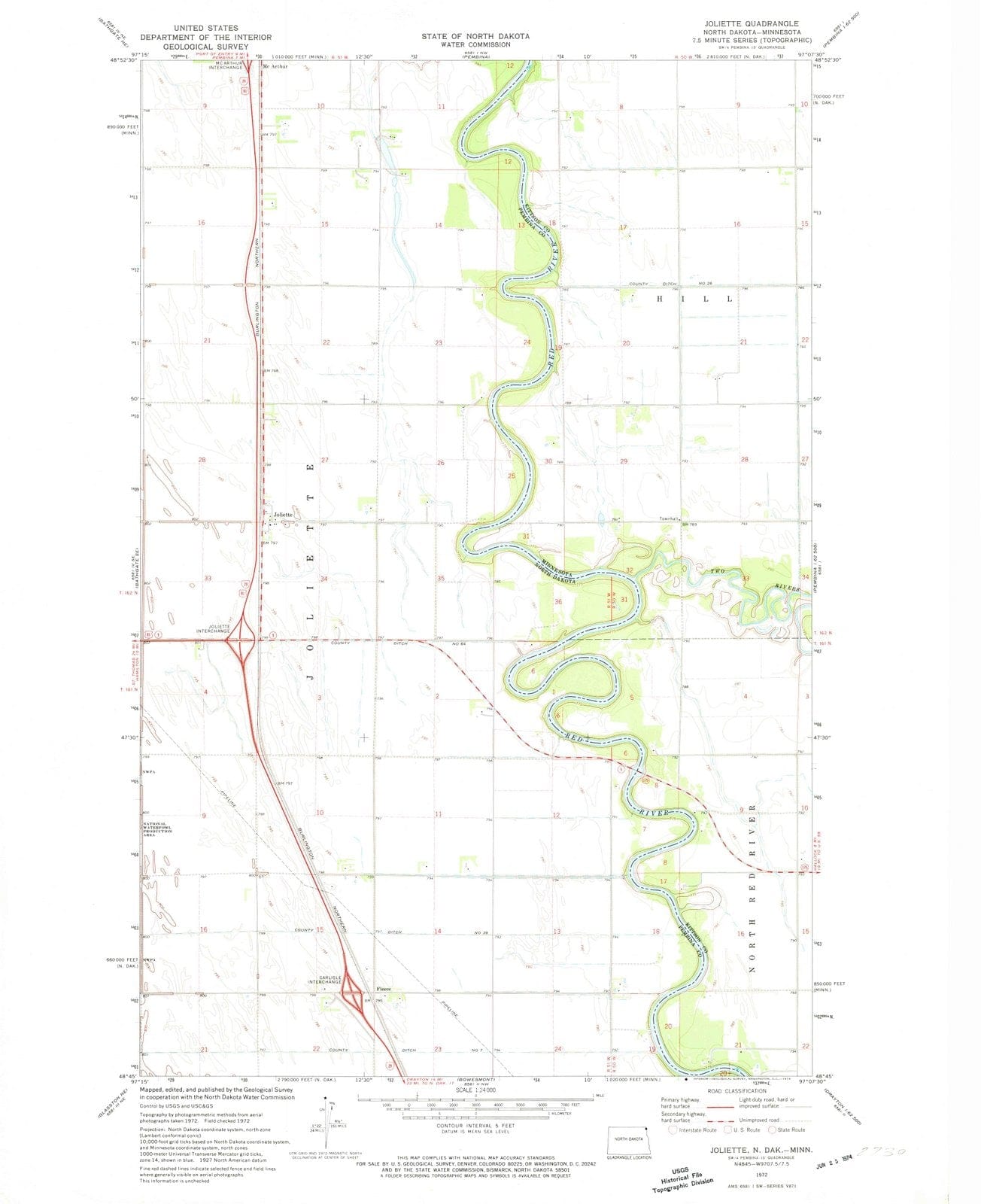 1972 Joliette, ND - North Dakota - USGS Topographic Map
