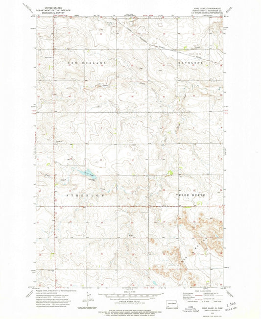1973 Jung Lake, ND - North Dakota - USGS Topographic Map