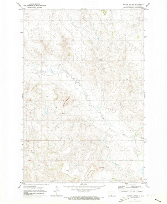1971 Kiefer Buttes, ND - North Dakota - USGS Topographic Map