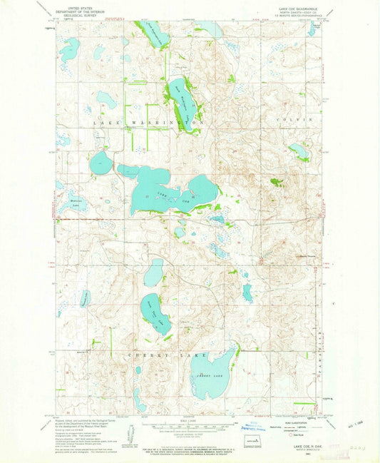 1961 Lake Coe, ND - North Dakota - USGS Topographic Map