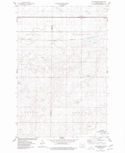 1975 Lake Geneva, ND - North Dakota - USGS Topographic Map