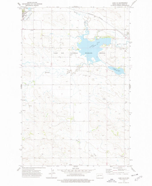 1973 Lake Ilo, ND - North Dakota - USGS Topographic Map