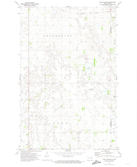 1971 Lake Pickard, ND - North Dakota - USGS Topographic Map