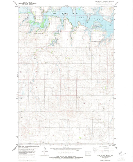 1980 Lake Tschida West, ND - North Dakota - USGS Topographic Map