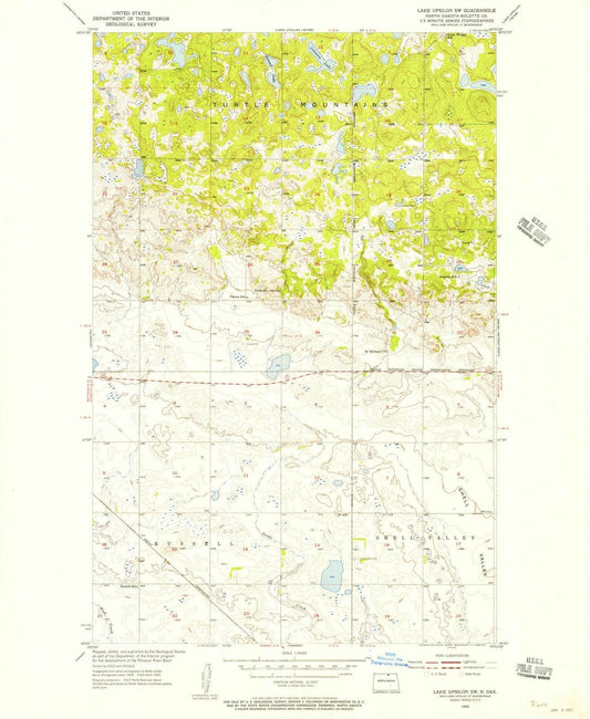 1955 Lake Upsilon, ND - North Dakota - USGS Topographic Map