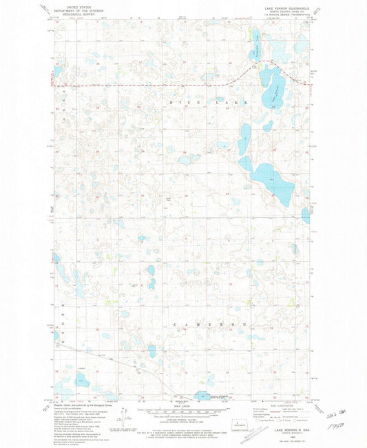 1980 Lake Vernon, ND - North Dakota - USGS Topographic Map