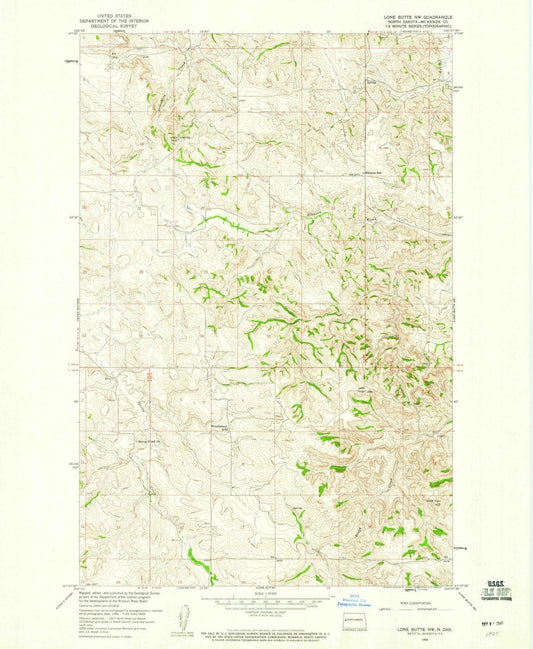 1959 Lone Butte, ND - North Dakota - USGS Topographic Map v2