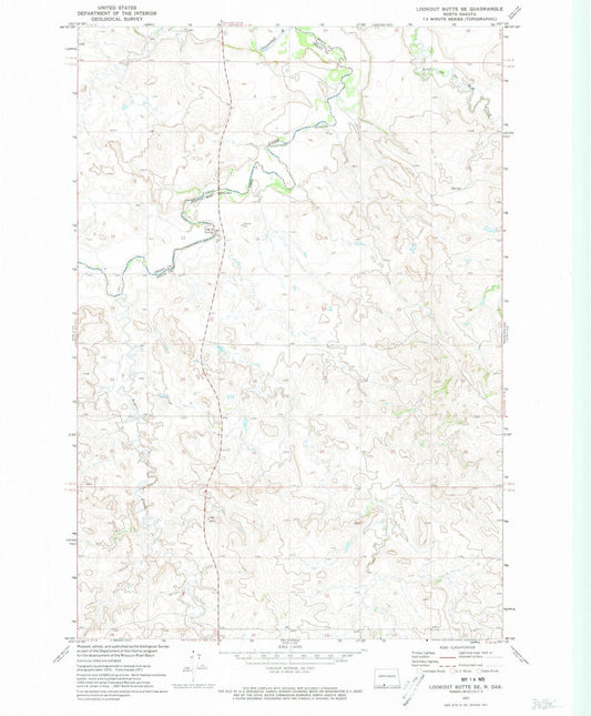 1971 Lookout Butte, ND - North Dakota - USGS Topographic Map
