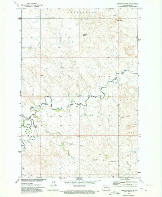 1971 Lookout Butte, ND - North Dakota - USGS Topographic Map v2