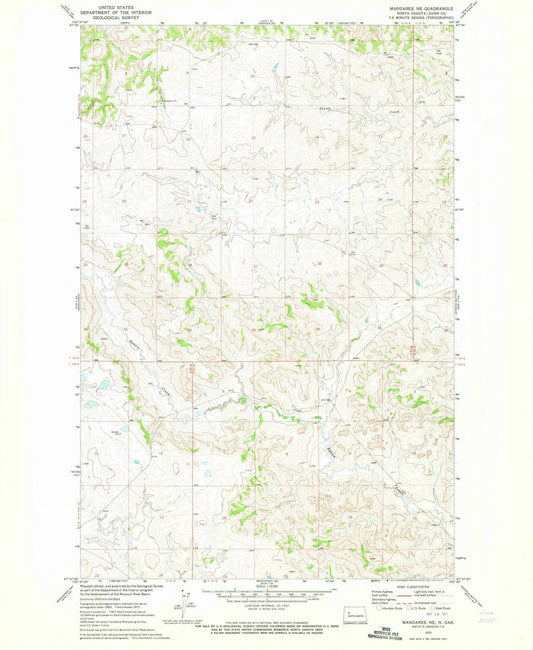 1970 Mandaree, ND - North Dakota - USGS Topographic Map