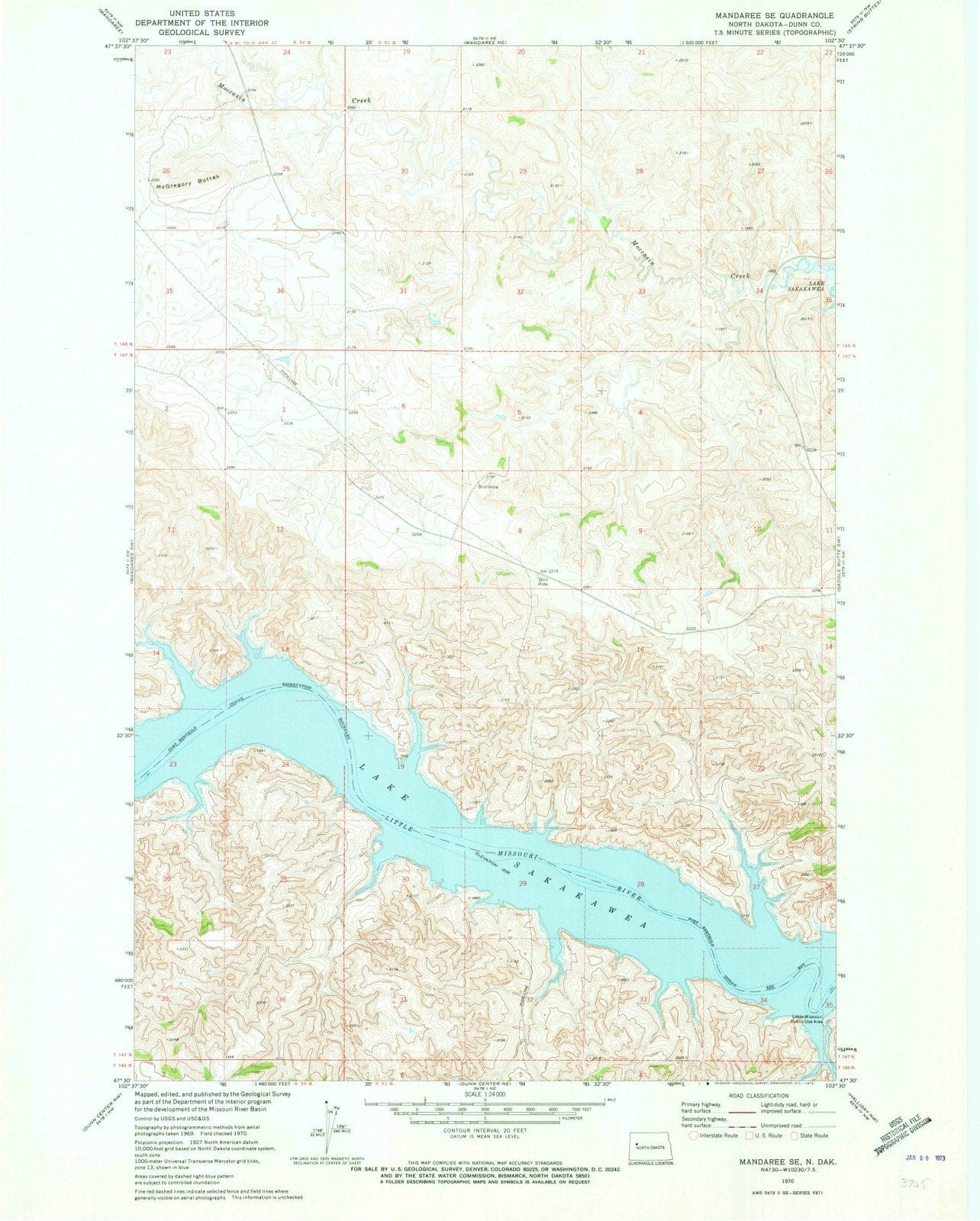 1970 Mandaree, ND - North Dakota - USGS Topographic Map v2