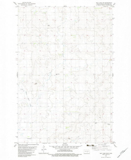 1982 May Lake, ND - North Dakota - USGS Topographic Map