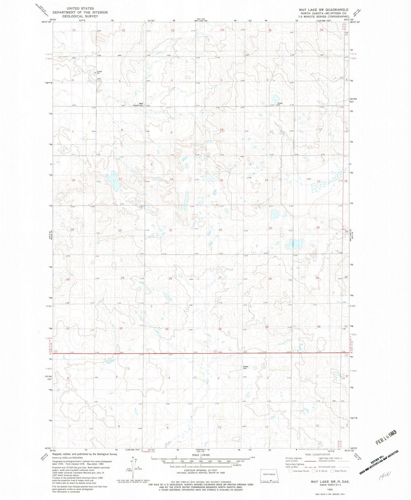 1982 May Lake, ND - North Dakota - USGS Topographic Map v3