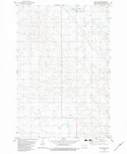 1982 May Lake, ND - North Dakota - USGS Topographic Map v4
