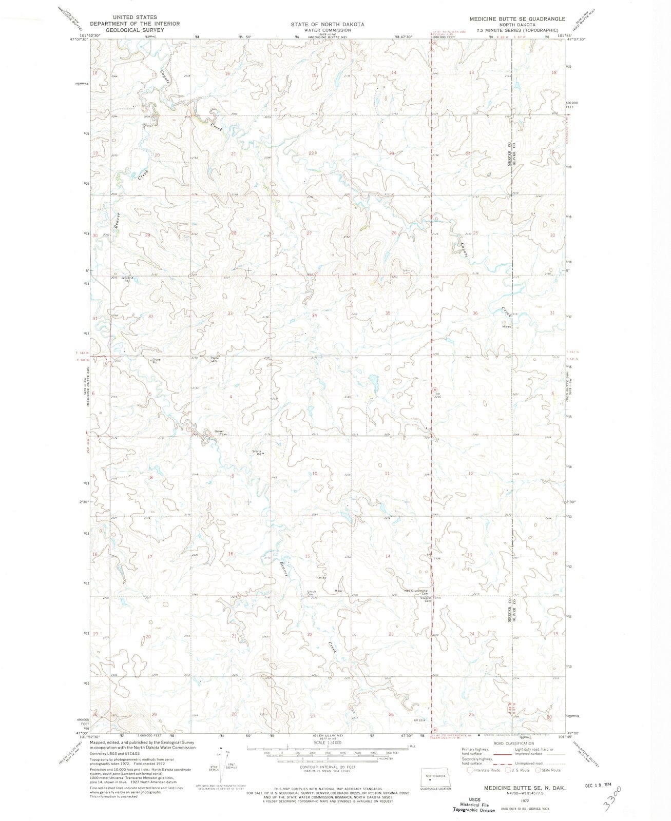 1972 Medicine Butte, ND - North Dakota - USGS Topographic Map