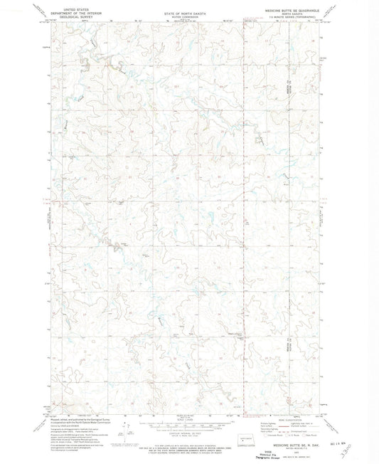 1972 Medicine Butte, ND - North Dakota - USGS Topographic Map