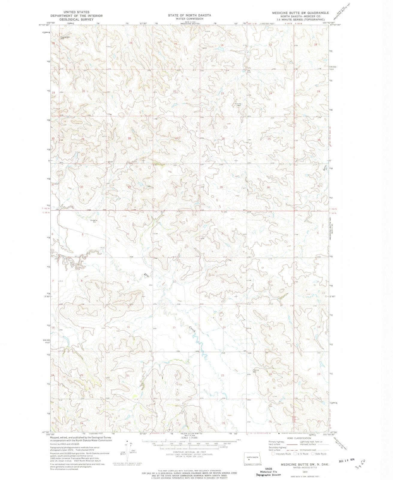 1972 Medicine Butte, ND - North Dakota - USGS Topographic Map v2